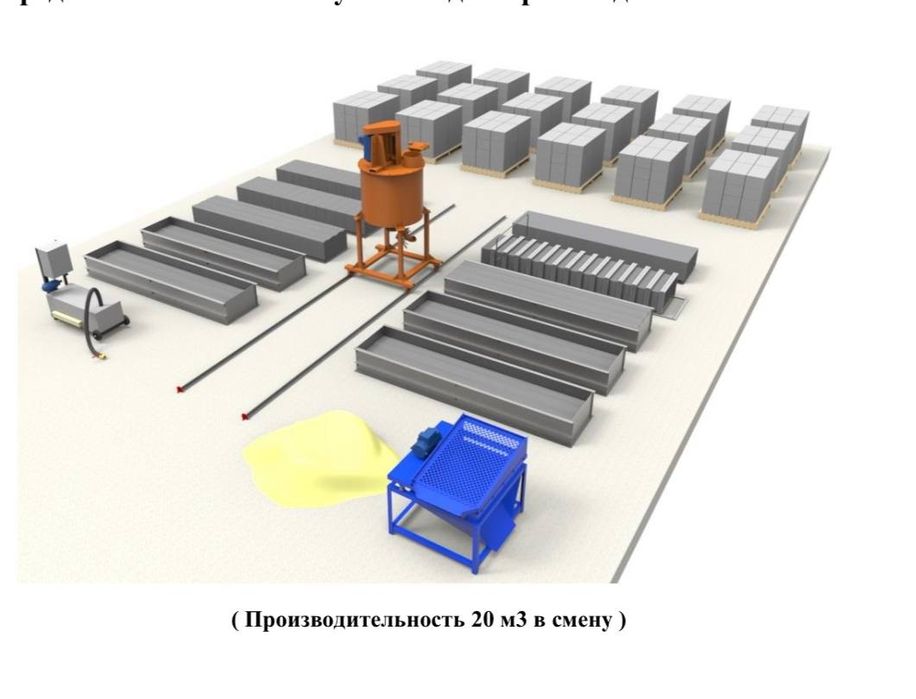 Оборудование для газобетона,  20 кубов в смену.