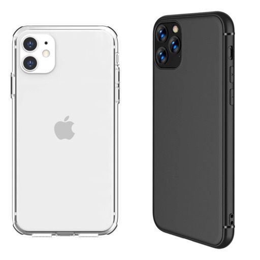iPhone 11/12/13/14 PRO MAX - Husa Simple Case Slim Silicon Neagra/Clar