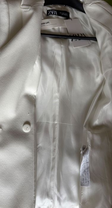 Costum Zara alb nou cu etichetă S