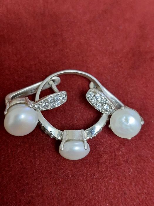 Серебряные наборы из жемчуга