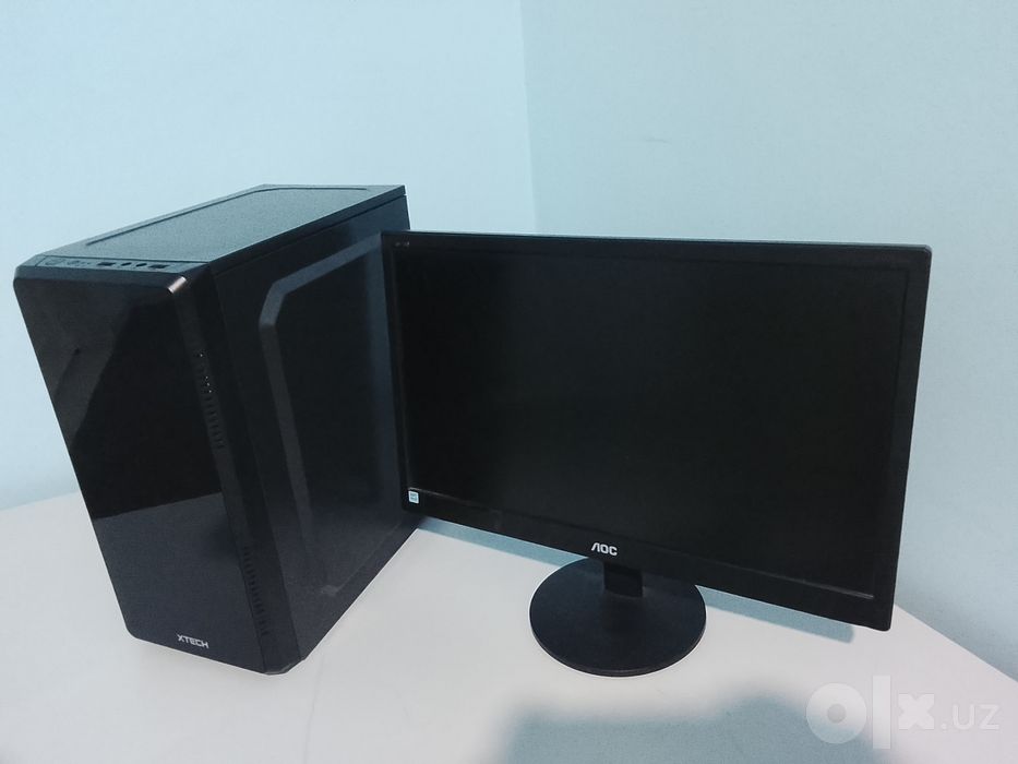 Kompyuter: Intel Core i3-9100 kompyuter + AOC 19” monitor, SSD 256 GB