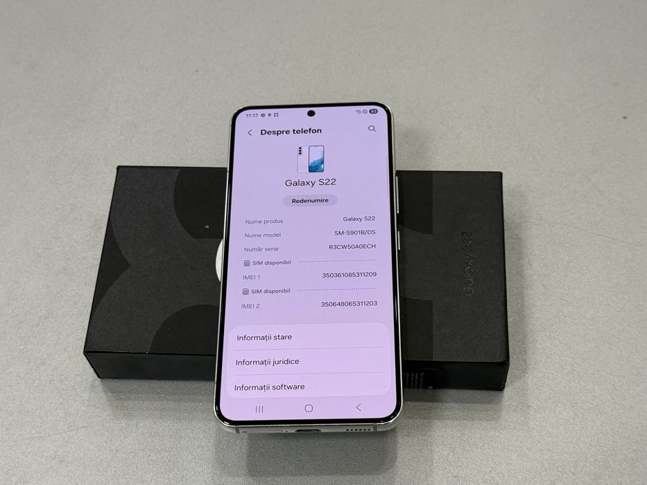 Samsung Galaxy S22, 128 gb, 8 gb ram, 5G, Phantom White, la cutie
