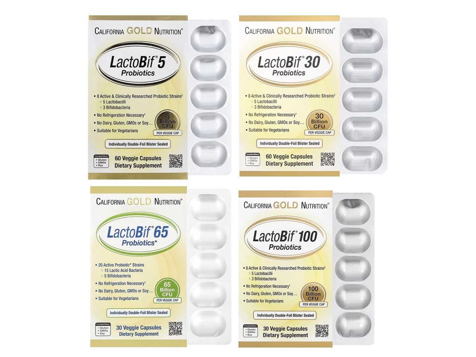 California Gold LactoBif 30 LactoBif 5 LactoBif 65 LactoBif 100