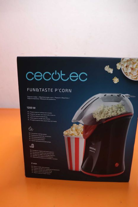 Машина за пуканки Fun&Taste P'Corn 1200W с конвекция, готова за 2 минути, с мерителна лъжичка.