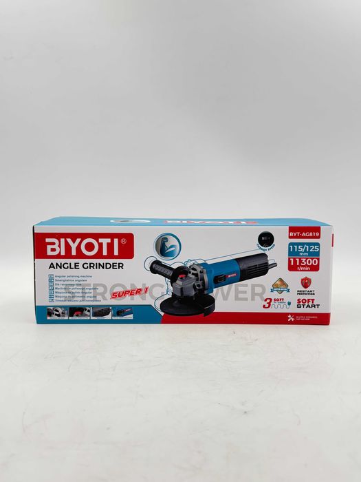 Угловая шлифмашина (Болгарка) Biyoti 125мм BYT-AG819, 1000в