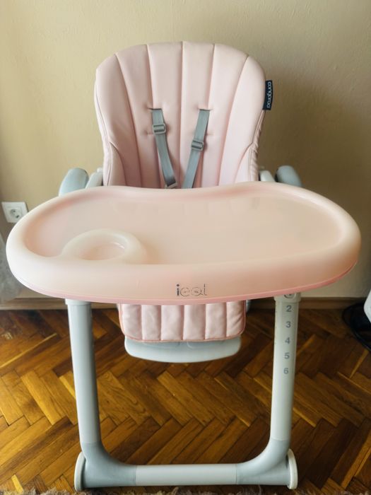 Cangaroo Детски стол за хранене I Eat розов