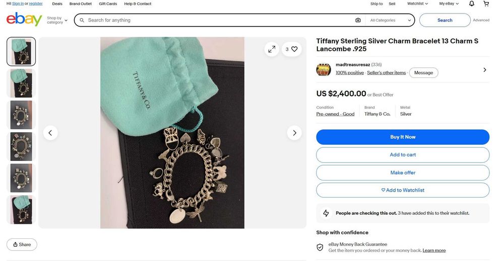 Bratara Tiffany Co argint 925 cu charmuri cu cutie si saculet FAC SCHIMBURI