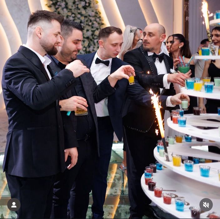 Tort de shoturi/ 100 sau 150 shots /fum greu,baloane cu fum,cabina foto