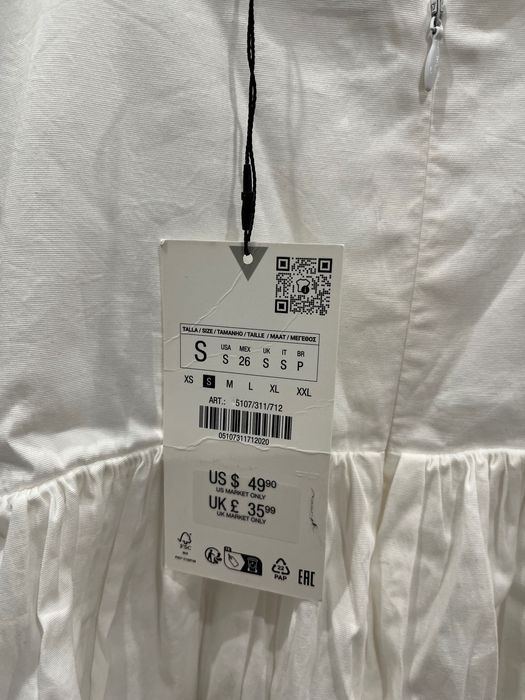 Нова бяла рокля zara