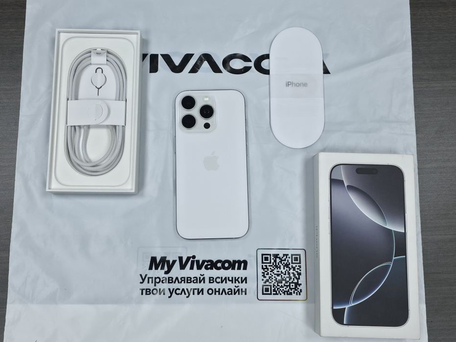 КАТО НОВ 128GB iPhone 16 Pro Гаранция Vivacom 2026г. White Titanium / Бял