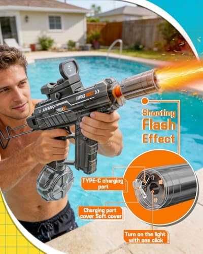 Нов Автоматичен воден пистолет за деца 400+ изстрела с батерия за басейн и плаж игра