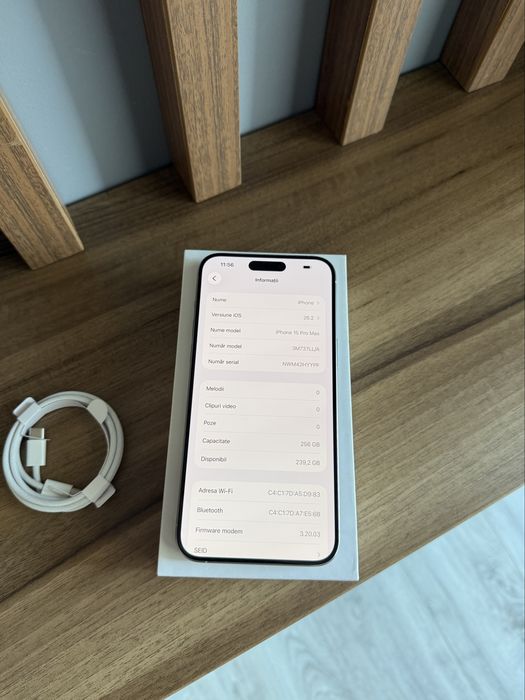Iphone 15 Pro Max 256GB - Nou - Baterie 100%