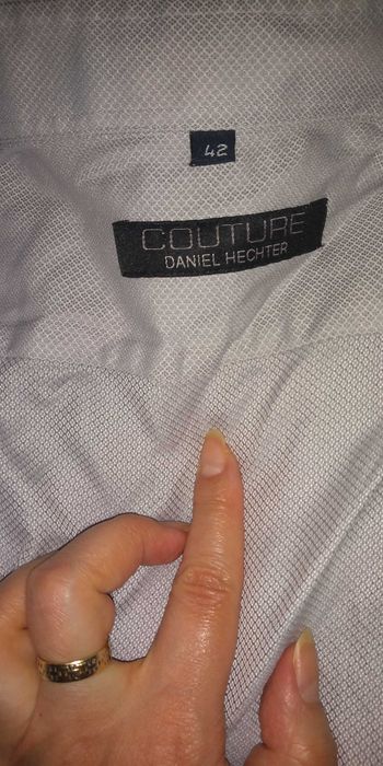 Oferta! Camasa COUTURE Daniel Hechter UK gri cu model reliefat, maneca