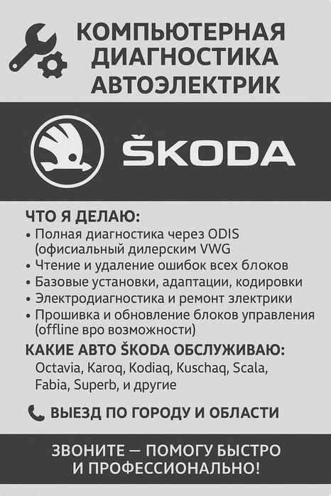 Компьютерная диагностика | Автоэлектрик | Skoda