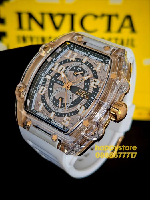 INVICTA Cyclone White/Gold 49 mm, Инвикта нов ръчен часовник