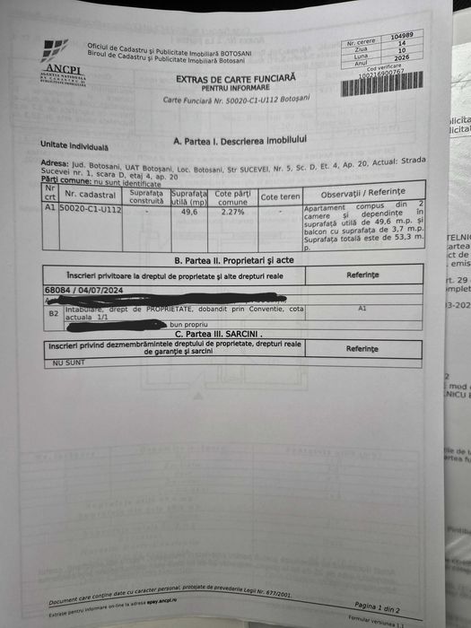 Vand urgent Apartament 2 camere zona Carrefour