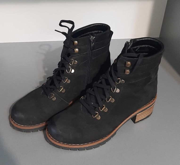 Дамски боти естествена кожа/набук р.38