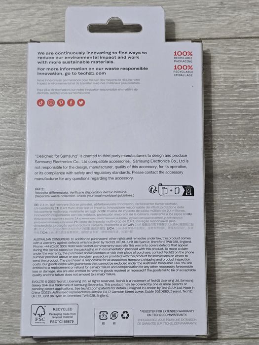 Carcasă transparentă Tech21 Evo Lite Samsung Galaxy S24+