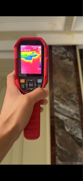 Утечка воды акустическим детектором и тепловизором