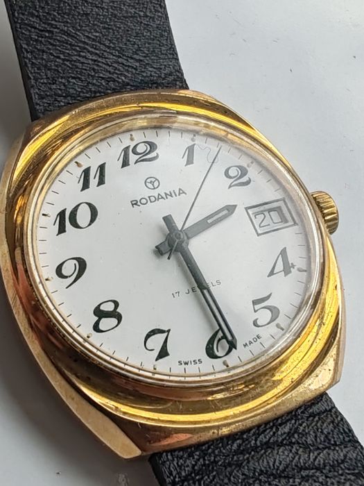 Ceas Rodania Calendar Int Manuala 34x38 mm Funcționează excelent!