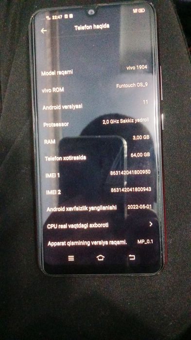 Vivo y12 1904 sotiladi