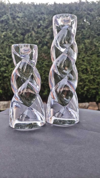 Rogaska Словения два масивни свещника от оловен кристал 1930 г