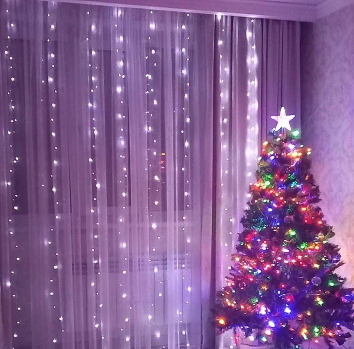 Гирлянда Водопад Дождик на окно