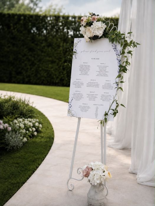 Oglindă Welcome, Opis Invitați & Seating Chart | Personalizate pentru Nunți și Evenimente | Decor Floral