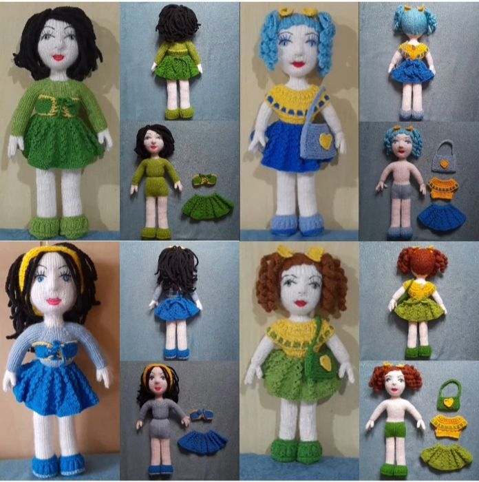 Вязаные куклы, 31 - 38 см, ручная работа