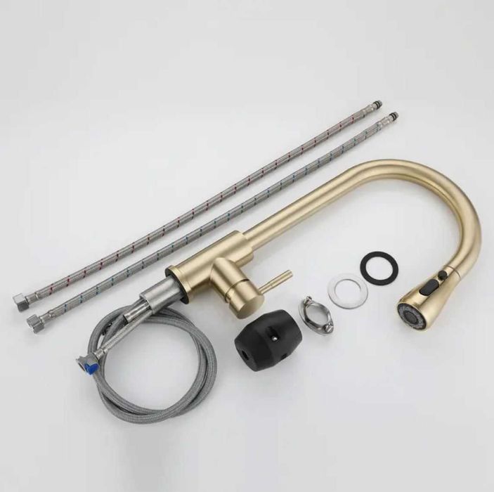 REDUCERE Baterie inox bucatarie cap flexibil auriu