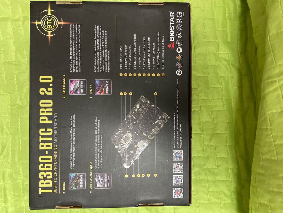 Placa de baza Biostar TB360-BTC PRO 2.0 + procesor ,cooler și memorii