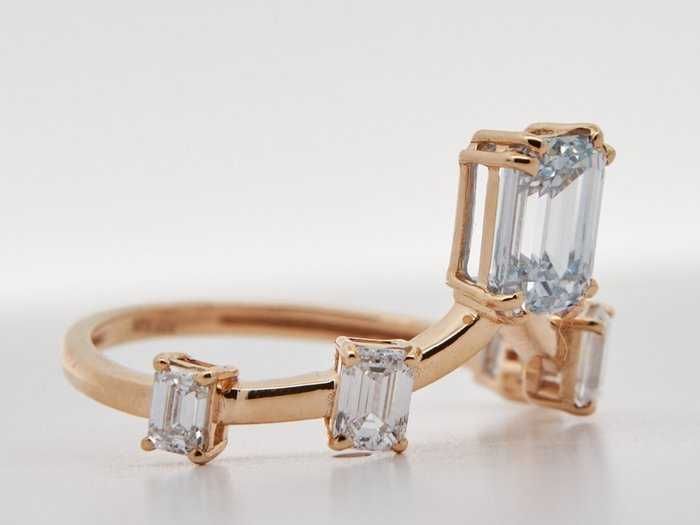 Inel  aur 14 k, pentru o ocazie speciala  cu diamante 1.92ct