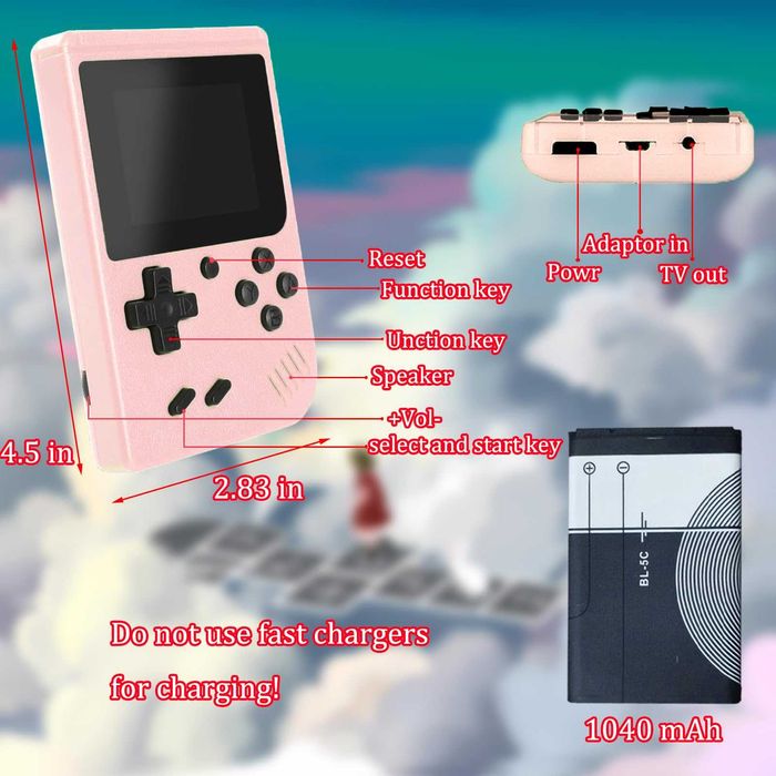 Ретро преносима игрова конзола, Roffie 500 игри 2.8"екран