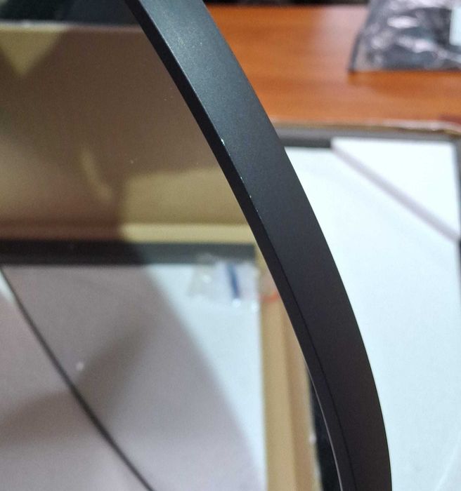 Oglinda rotunda Koonmi, 50 cm, rama din aluminiu, negru