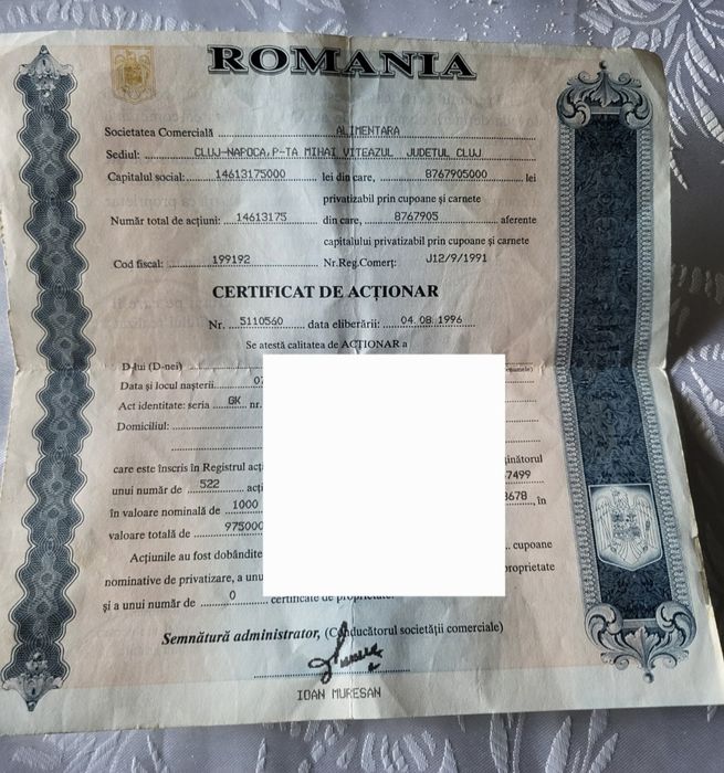 Certificat de actionar