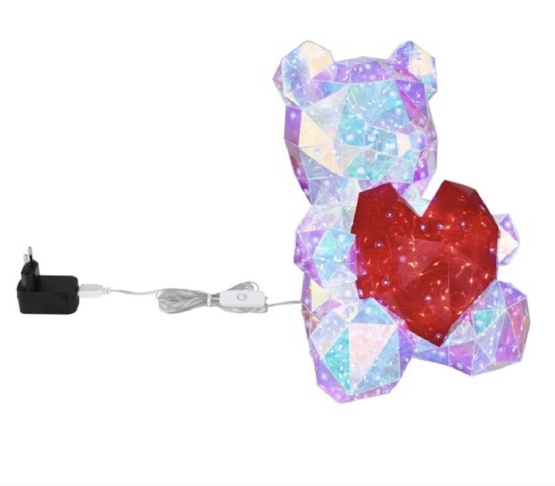 Ursulet led cu inimioara 3 D