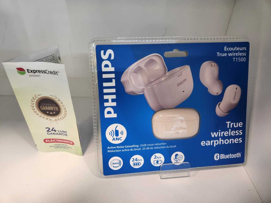 Casti  ANC Philips T1500 Sigilate (Ag8 Tudor/B75145) – Garantie 2 Ani!