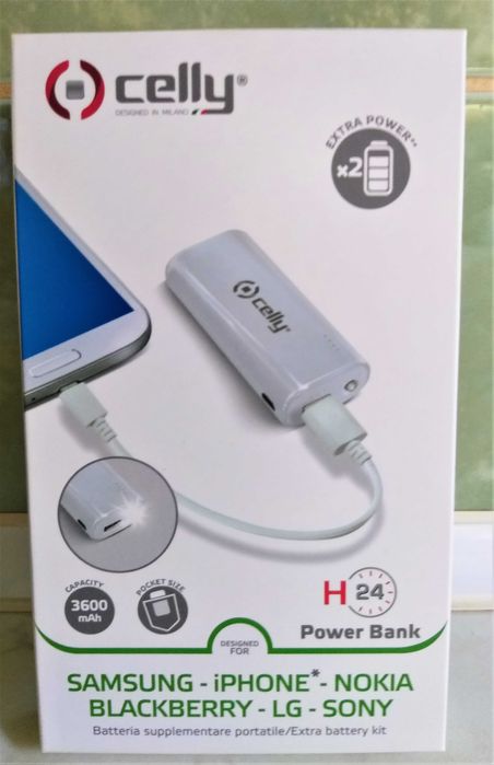 Baterie externa portabila Power Bank Celly 3600mAh (noua - sigilata)