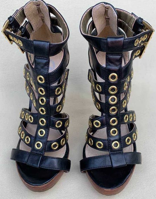 Bata Superbe Sandale Fashion Chic Stil Gladiator Negru Stiletto Piele