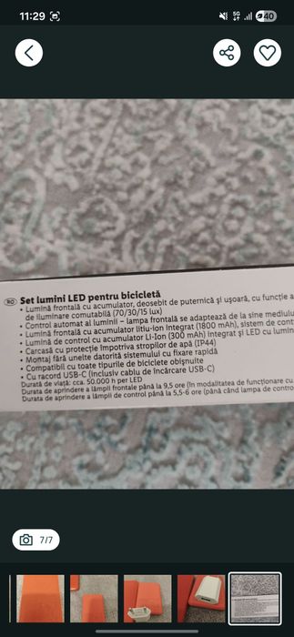 Set lumini bicicleta. Nou!