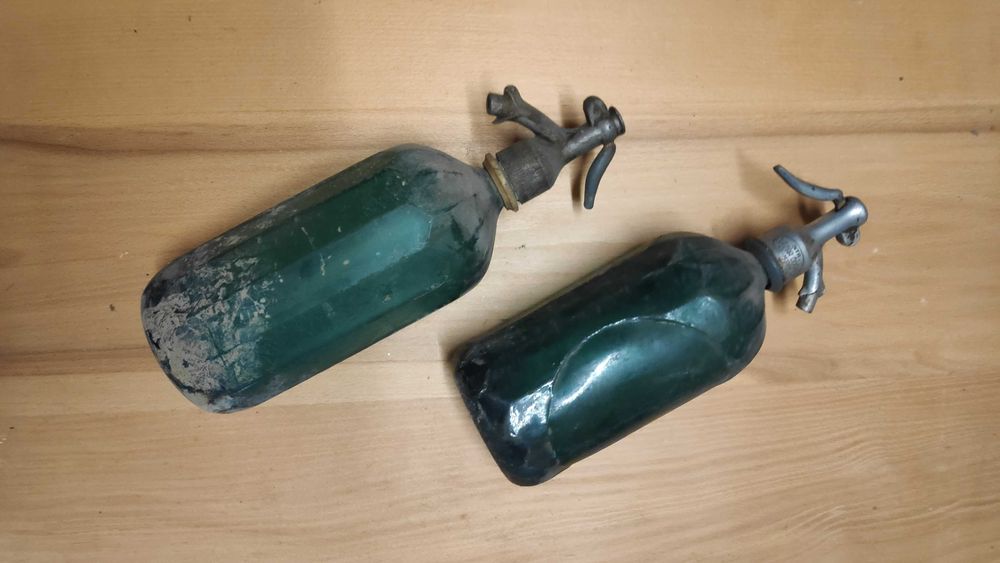 Set 2 Sifoane Vechi din Sticlă (Butelii Apa Vintage Târgu Mureș