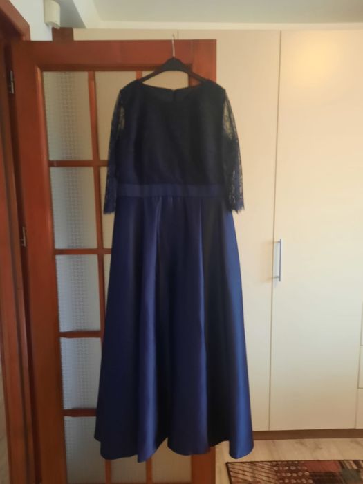 Rochie lungă bleumarin elegantă Alice Design – nașă/soacră/nunta/botez