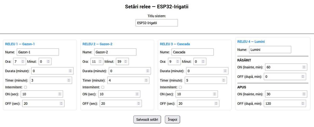 Placa putere 4 iesiri triac ESP32 pentru irigatii si alte automatizari