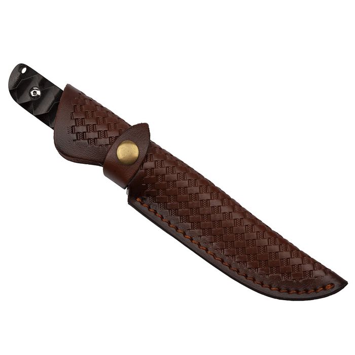 Cutit vanatoare, Hell Raiser, 23.5 cm, otel damasc, teaca piele