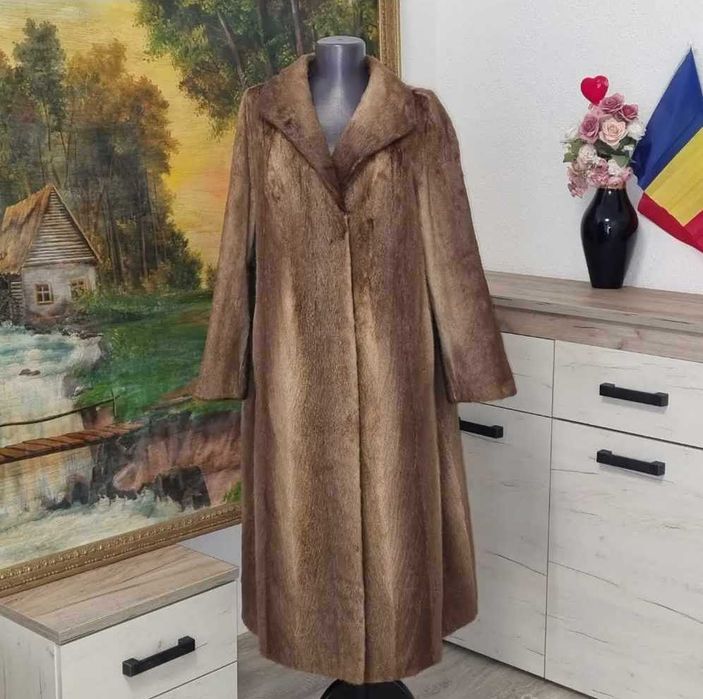 Haina din blana naturala de castor S/M/L/oversize (nu vizon)