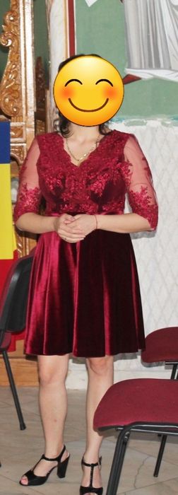 Rochie din catifea + dantela
