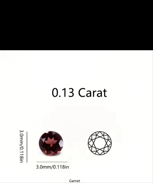 Натурален Гранат 3мм, 0.13ct