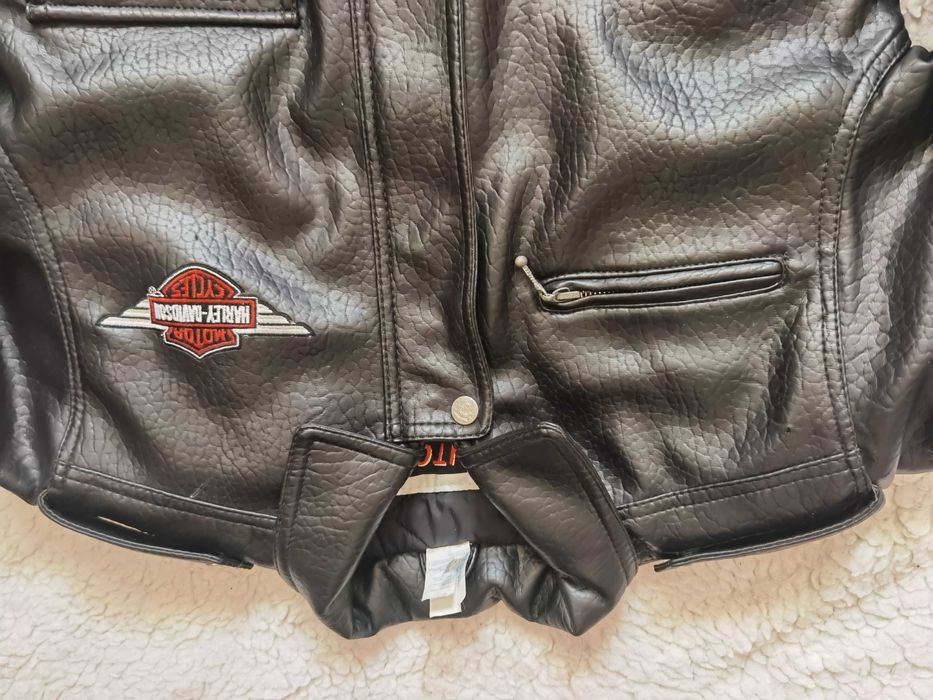 Jacheta neagra matlasata baieti fetite piele ecologica Harley-Davidson