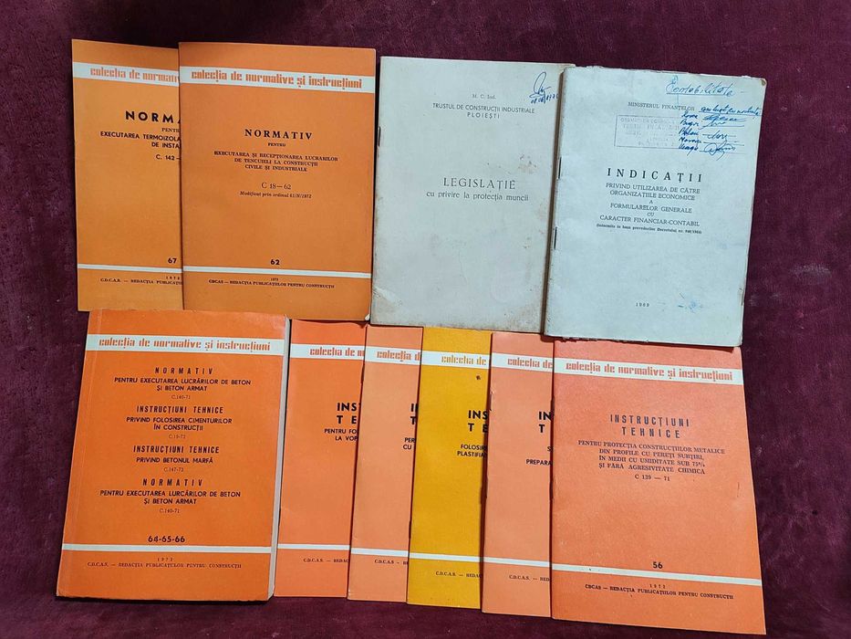 Carti tehnice, prot. muncii, legi, norme, cataloage VECHI
