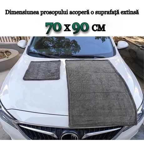 Prosop auto noar dublu - 70X90CM 1400gsm